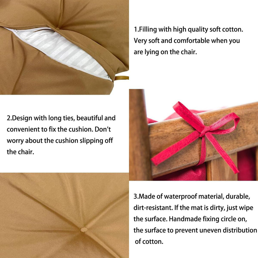 Generic Waterproof Swing Egg Chair Cushion Indoor Outdoor Hammock Chair Cushion Large Hanging Basket Seat Cushion (Cushion Only) (Khaki)