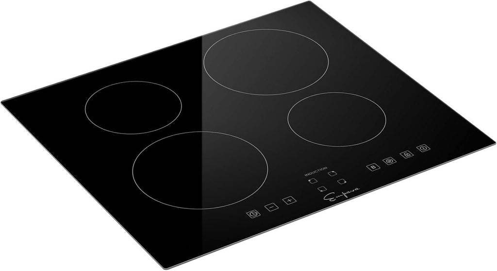 Empava 24' Electric Stove Induction Cooktop with 4 Power Boost Burners Smooth Surface Vitro Ceramic Glass in Black, 24 Inch