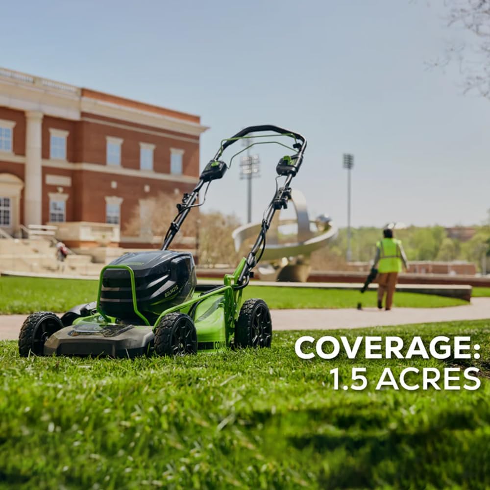 Greenworks 82V 21' Self-Propelled Lawn Mower, 8.0Ah Battery + Dual Port Charger