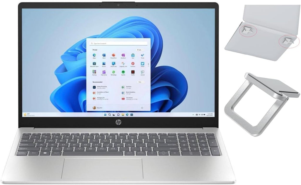HP 15.6' FHD Laptop | AMD Ryzen 5 7520U（Beat i7-1255U | Integrated AMD Radeon Graphics | 16GB RAM DDR5 | 256GB SSD | Windows 11 Home | Bundle with Laptop Stand