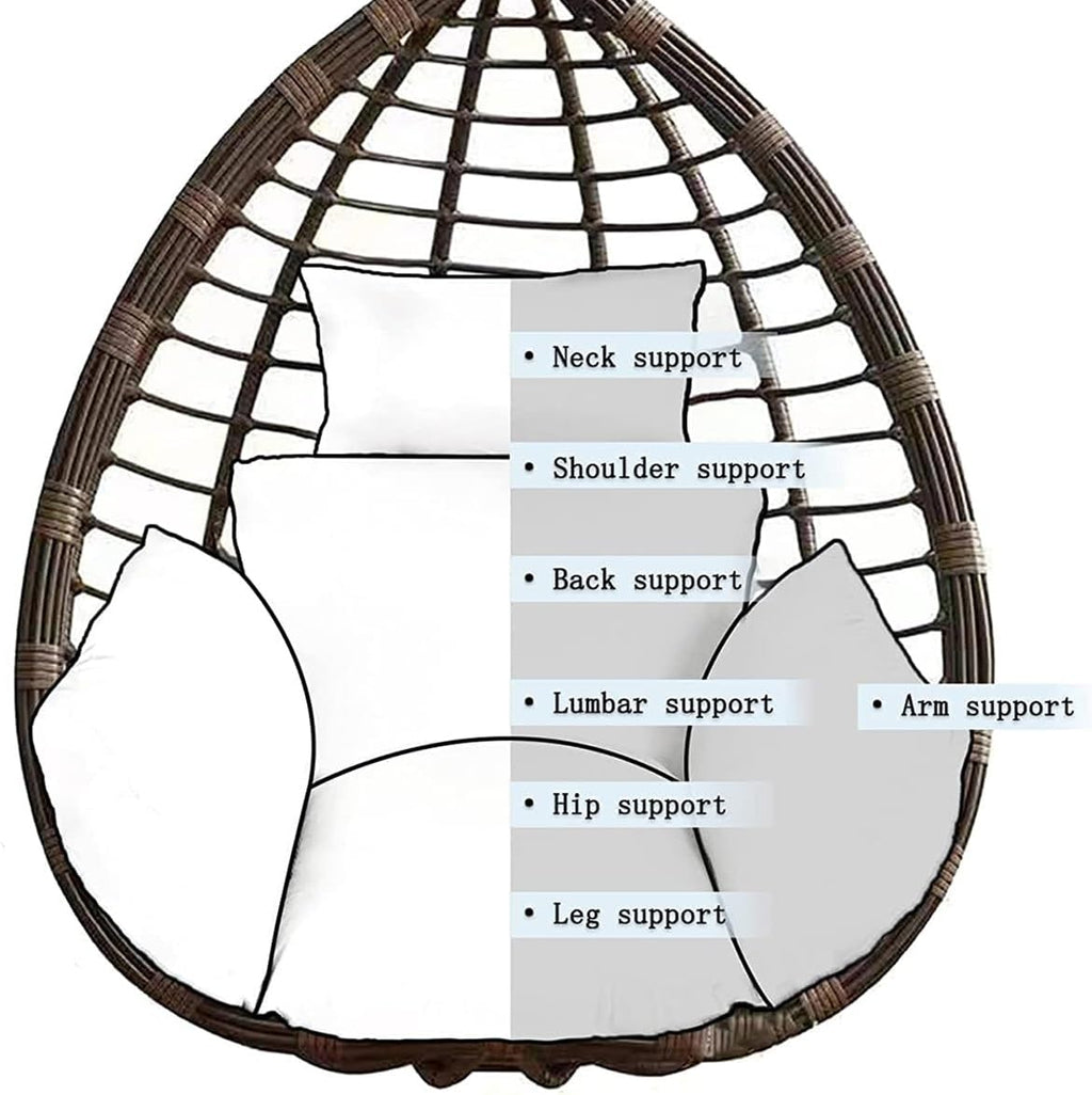 Rocking Chair Cushion - Thick Hanging Hammock Chair Cushions with Headrest - Washable Indoor Cushion for Rattan Swing Chairs(Cushion only)