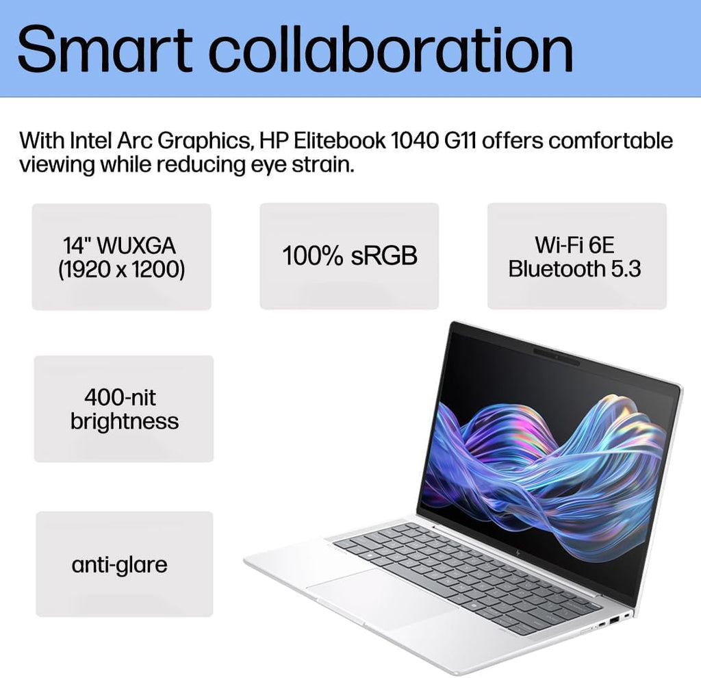 HP EliteBook 1040 G11 Business AI PC Laptop (14' FHD+, Intel 14-Core Ultra 5 125H (> i7-1360P), 16GB DDR5, 1TB SSD), UltraLight, 13 Hrs Long Battery Life, IR Webcam, Win 11 Pro, (Beat Elitebook 840)