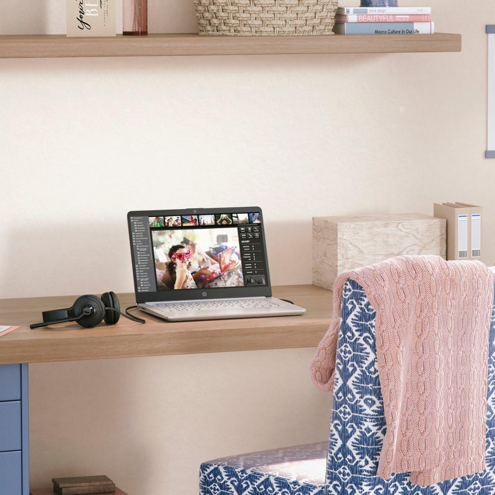HP 14' HD (1366 x 768) Display Laptop, Intel Celeron N4120, 1.1GHz, 4GB Memory, 128GB eMMC, Windows 11 Home in S Mode, One Year Office 365 Included, Natural Silver, 14-dq0760dx