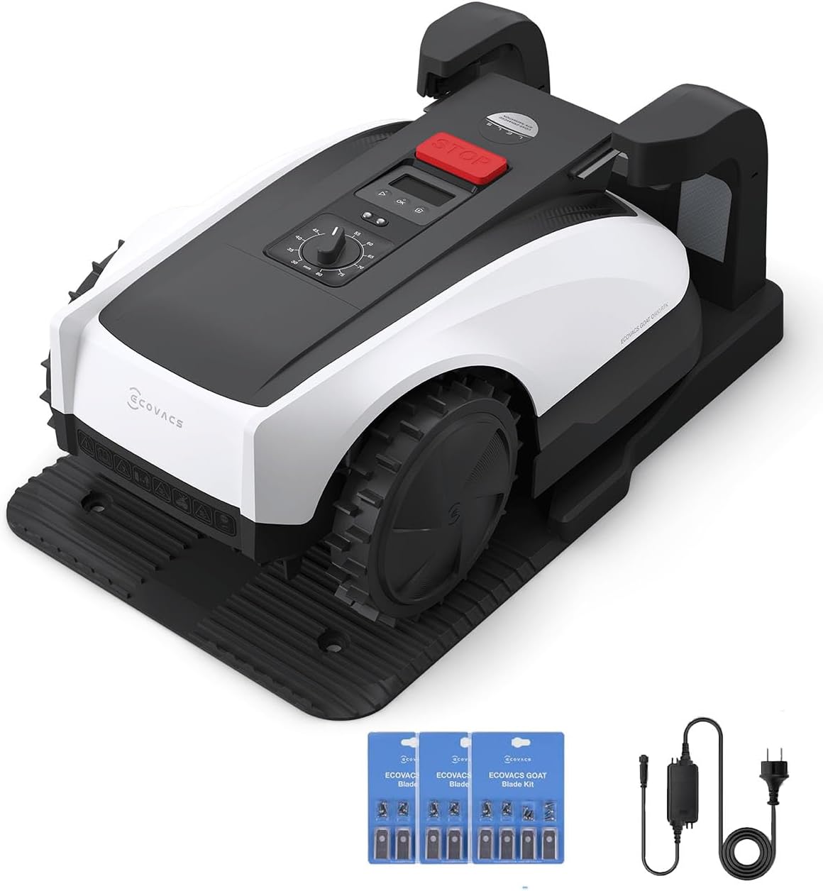 ECOVACS Goat O1000 RTK Care Robotic Lawn Mower with RTK Precision Navigation, No Perimeter Wire, Smart App Control, Auto Mapping, Multi-Zone Management – Includes 36 Extra Blades