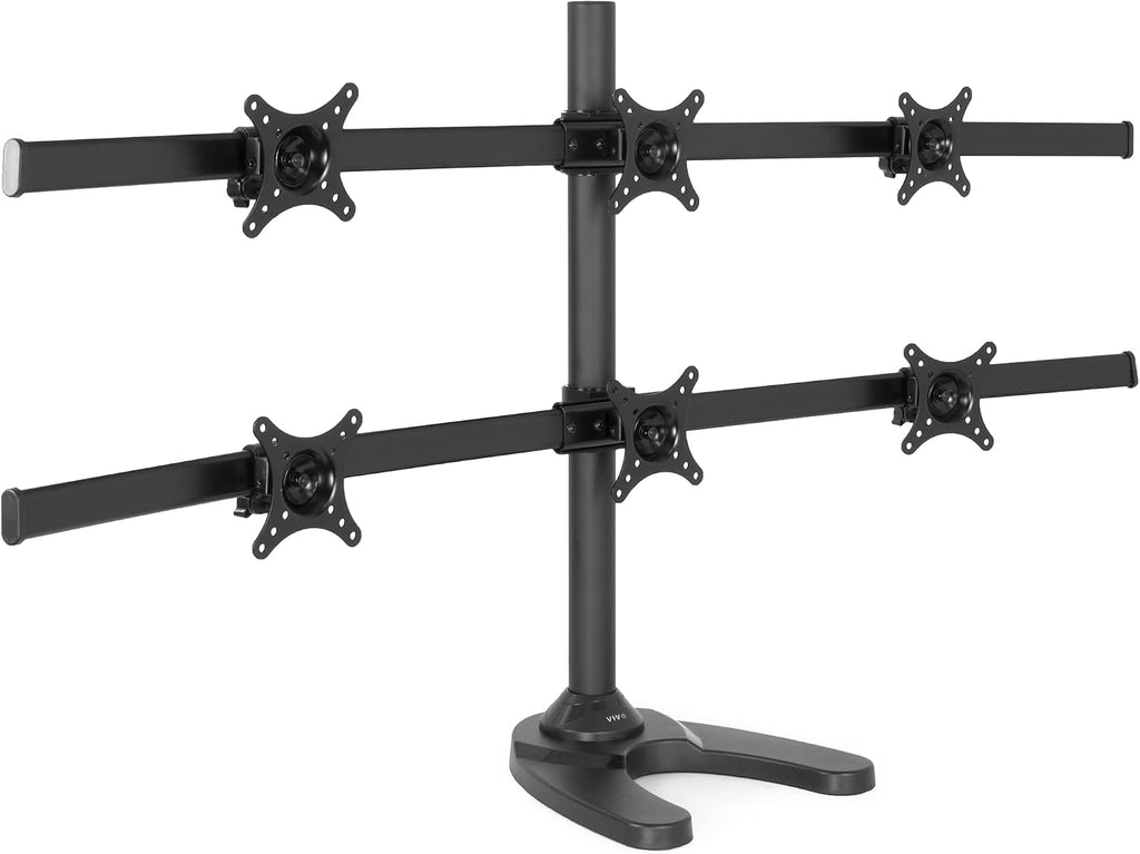 VIVO Hex LCD Monitor Height Adjustable 6 Screen Desk Mount Stand for up to 27 inch Screens, STAND-V006F