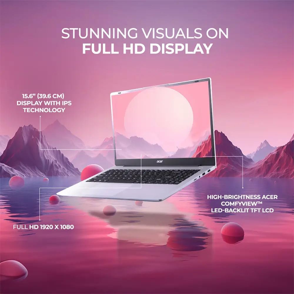 acer Aspire 3 Laptop, 15.6' FHD 1920 x 1080 Display, 64GB RAM 2TB SSD, AMD Ryzen 5 Series Processor, WiFi 6, Windows 11 Pro, HD Camera, Up to 8 Hours Battery Life, Backlit Keyboard