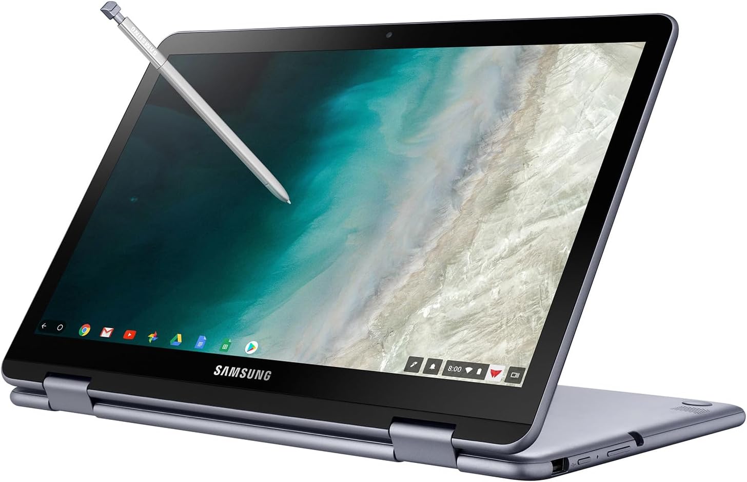 Samsung Chromebook Plus V2 360 2-in-1 Laptop w/Dual Webcam (12.2' FHD+ Touchscreen,Intel Celeron 3965Y, 4GB RAM, 128GB (64GB eMMC+64GB SD Card), Stylus Pen) Home & Education, IST SDCard, Chrome OS