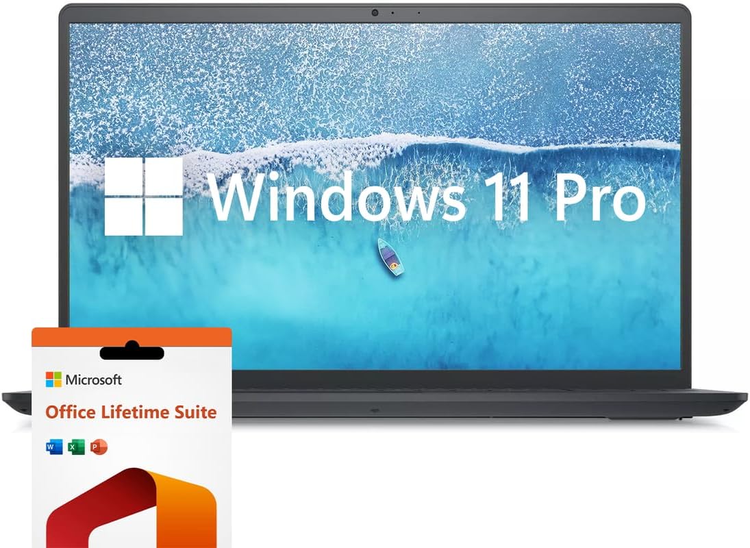 Dell Inspiron 15.6' Laptop Computer, Windows 11 Pro Laptop 32GB RAM 1TB SSD, Intel Core i7-1255U Processor, 1920 x 1080 IPS 120Hz Display, Microsoft Office Lifetime License, Numeric Keypad, Black