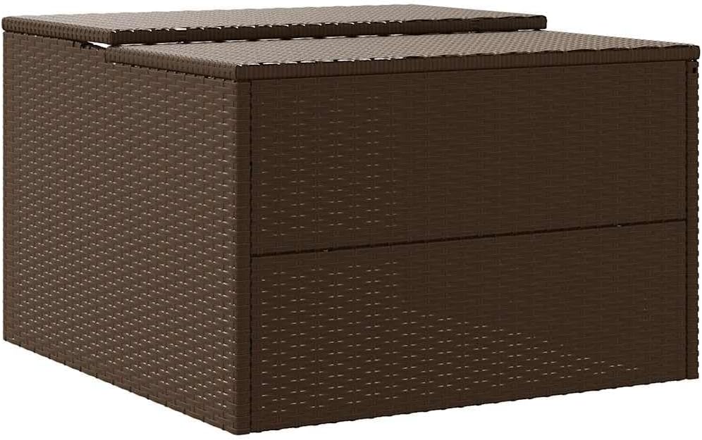 vidaXL Robot Mower Garage, Outdoor Lawn Mower Storage, Garden Storage Small Shed for Lawn Mower, Robot Mower Carport, Lawn Mower Shelter, Brown Poly Rattan