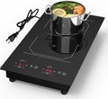 ANHANE 2 Burner Induction Cooktop, 12 Inch Portable Electric Stove Top 110V Built-in - 2300W Double Cooktop with 9 Temp Settings & Timer, Perfect for RV, Dorm, Camping & Small Kitchens