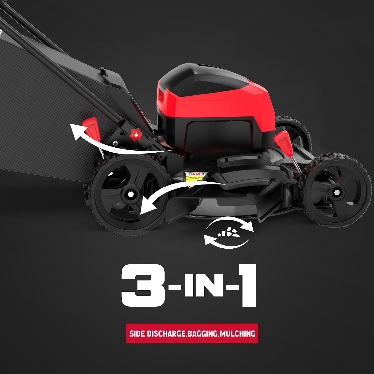 PowerSmart 40V 17' Cordless Lawn Mower with 4.0Ah Battery and Charger, Brushless Motor, up to 1/8 Acre, 3-in-1 (MB2417A)