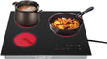 2600W 110V Electric Ceramic Cooktop Portable 3 Burners Built-in Cooktop Sensor Touch Control Countertop Electric Hot Plate with Kid Safety Lock and Timer, 9 Heating Level(no plug)