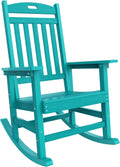 YEFU Outdoor Rocking Chair Porch: Outdoor Patio Rocking Chairs-Oversized Rocker Chair-All Weather Poly Rocker Lawn Chairs for Adult-Seat Area 22'x21'-Backrest Height 31'-380lbs Weight Capacity-Aruba