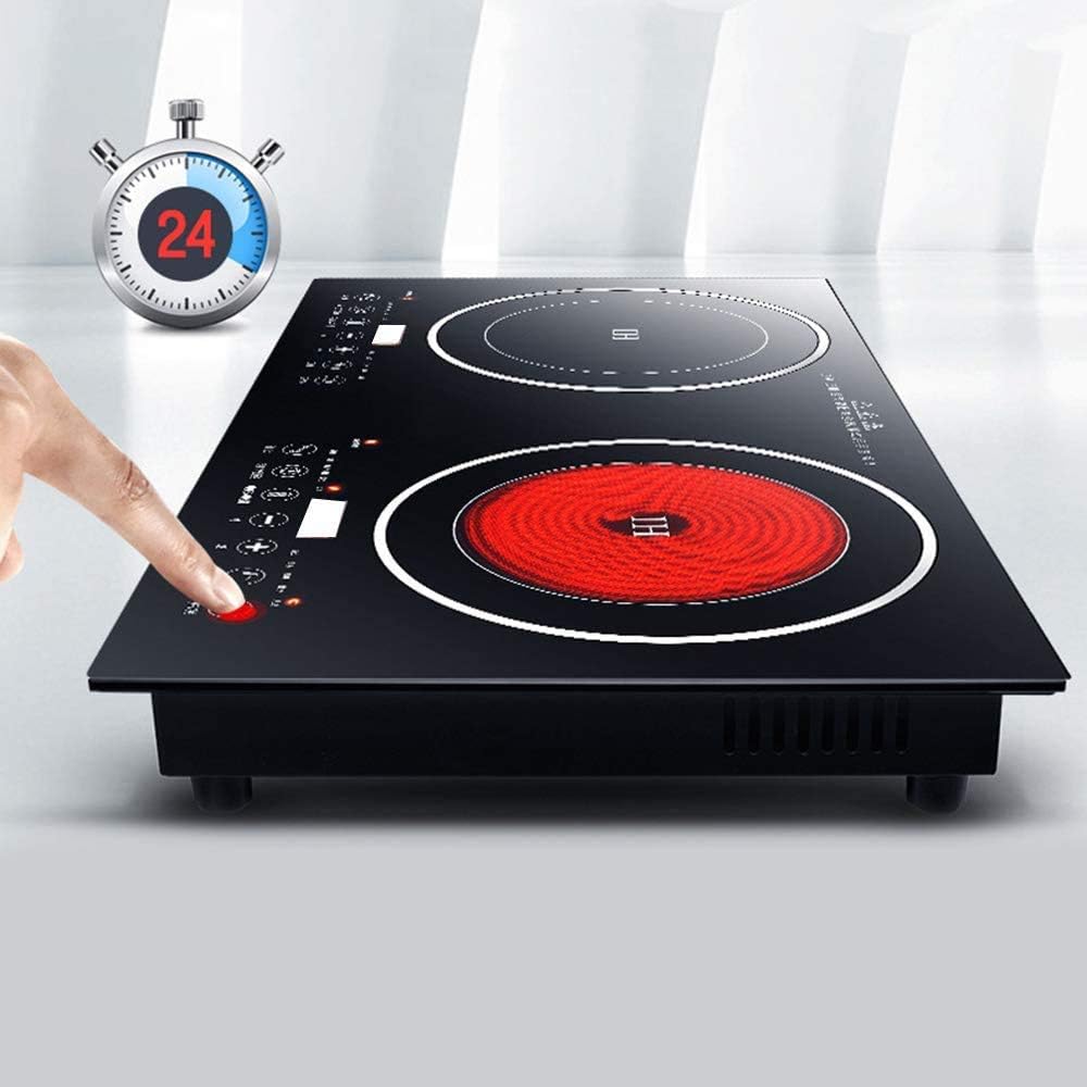 Portable Electric Induction Cooker 2200W 8 Levels Electric Dual Induction Cooker Cooktop Countertop Double Burner