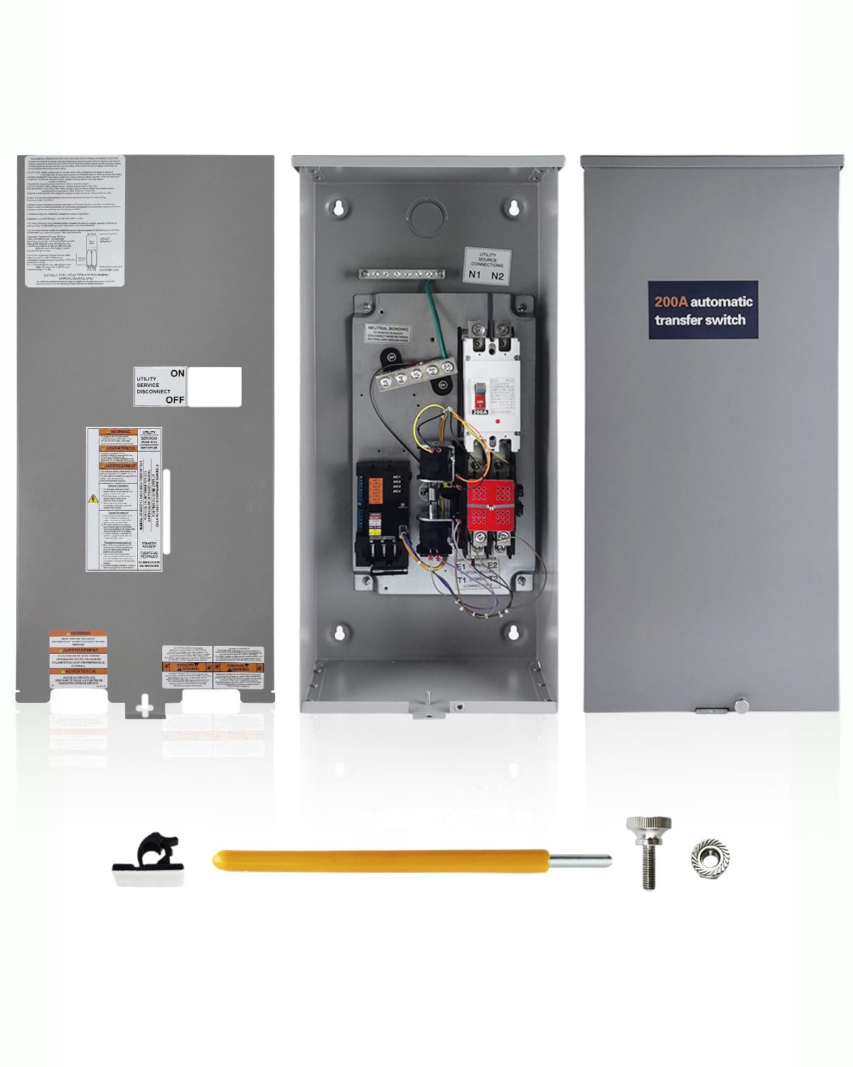 Automatic Transfer Switch for Generator - 200 Amp Single Phase Replacement for Generac RXSW200A3, Fit for Evolution or Nexus Generator Controllers, NEMA 3R Outdoor Rated Aluminum Enclosure