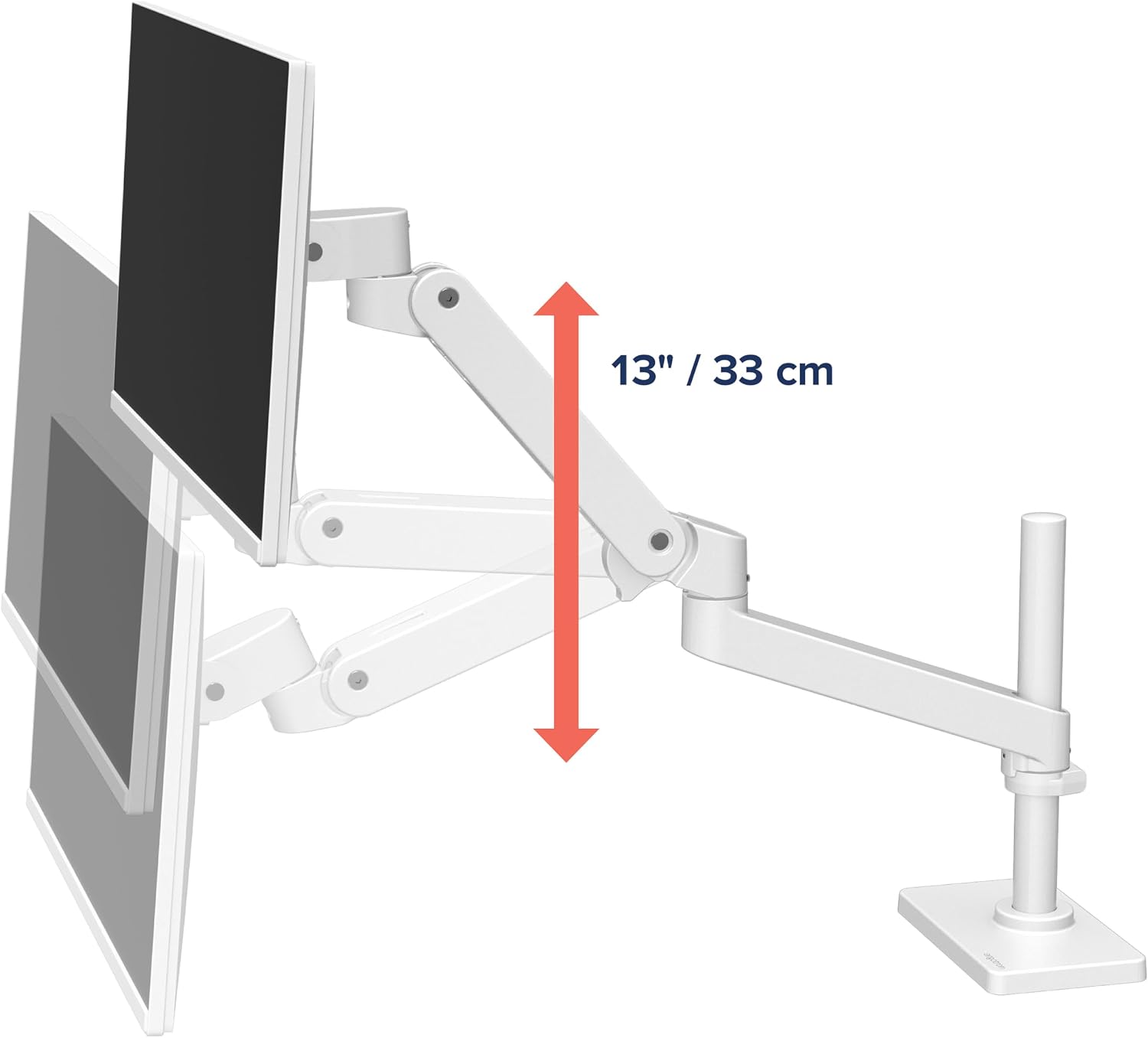 Ergotron – Upgraded LX Pro Premium Monitor Arm, Single Monitor Desk Mount – fits Flat Curved Ultrawide Computer Monitors up to 34 Inches, 4 to 22 lbs, VESA 75x75mm or 100x100mm – Tall Pole, White