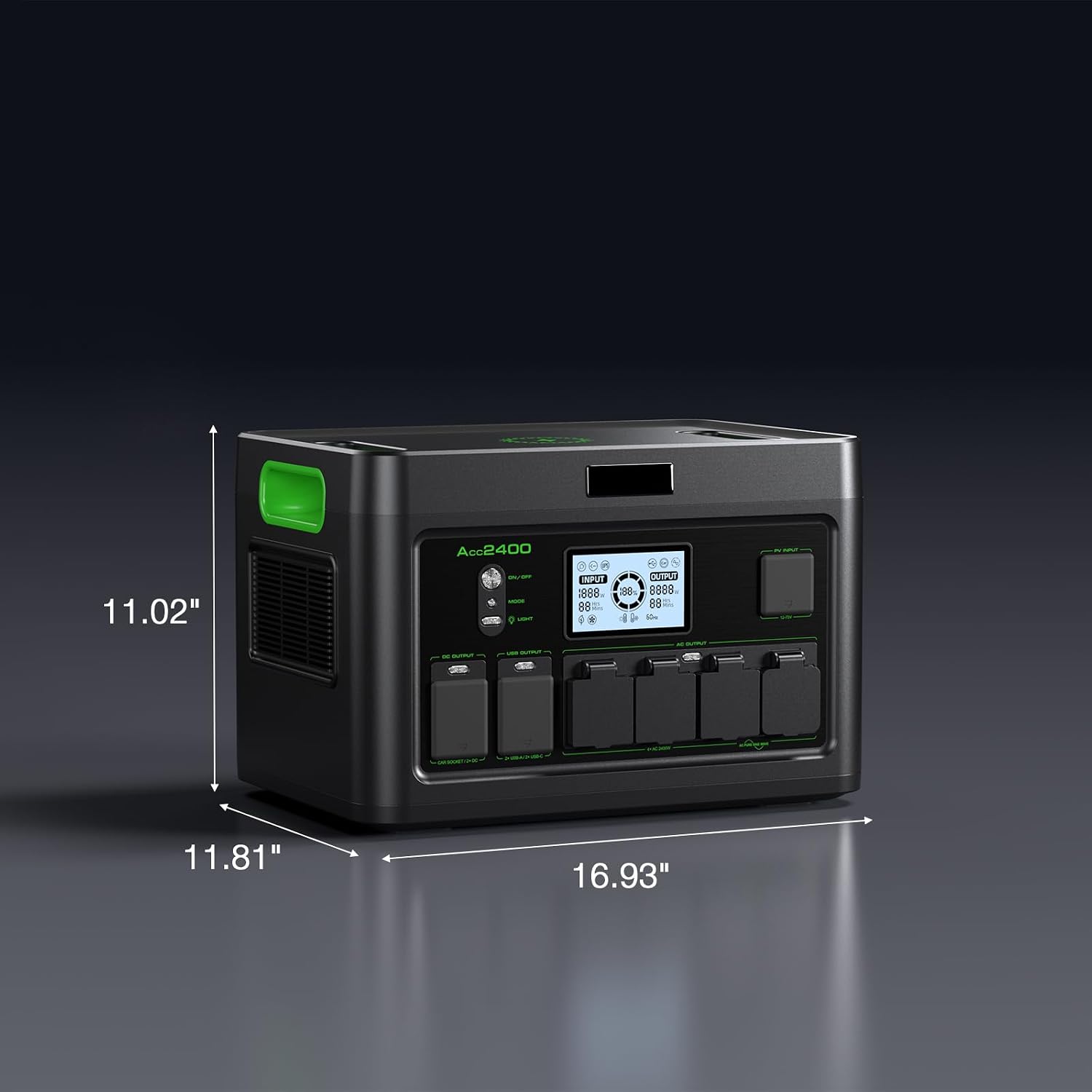 Solar Generator 2400W Portable Power Station with 2x100W Solar Panel (Ship Separately),1843.2Wh LiFePO4 Battery Backup,4 AC Outlets Up to 2400W, for Outdoor,Off-Grid Living,RV Trip,Home Emergency