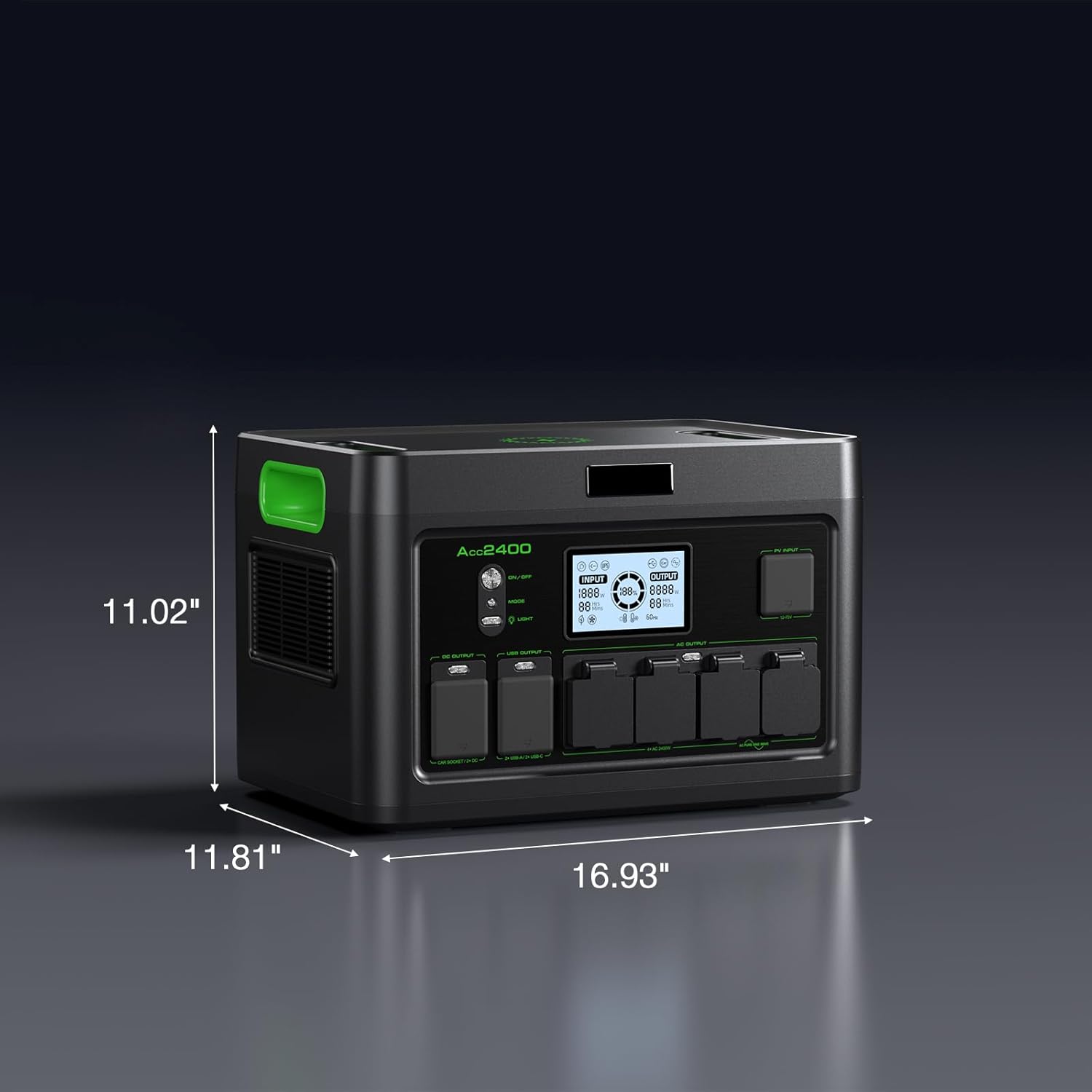 Solar Generator 2400W Portable Power Station, 1843Wh UPS Home Battery Backup, LiFePO4 Battery Supply with 12 Outlets(2400W AC Outlets,PD100W), 2Hrs Quick Charge, Home Emergency, RV Trip, Acc2400