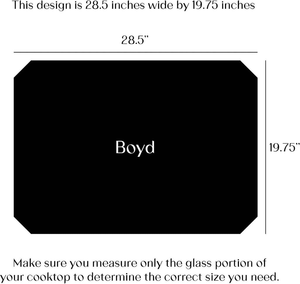 Electric Stove Cover Protector - Can be Used While Cooking - Glass Panel Overlay - Can Withstand over 1400 °F - Kitchen Essential for Cooktop Protection - Boyd (28.5' x 19.75')