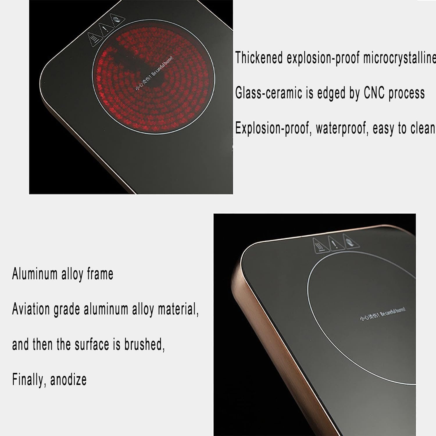 Portable Induction Cooktop, 800W Electric Mini Stove with LCD Touch Screen Control, 4 Heat Speed, Auto-Shut-Off, Constant Temperature Energy Saving, for Boiling Water, Making Tea and Coffee