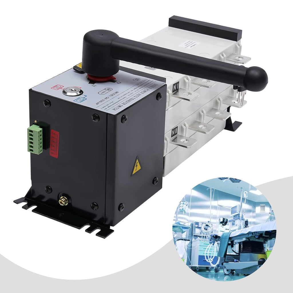 Automatic Transfer Switch, 4-Poles AC 110V 220V Dual Power Generator Changeover Switch 4P/250A