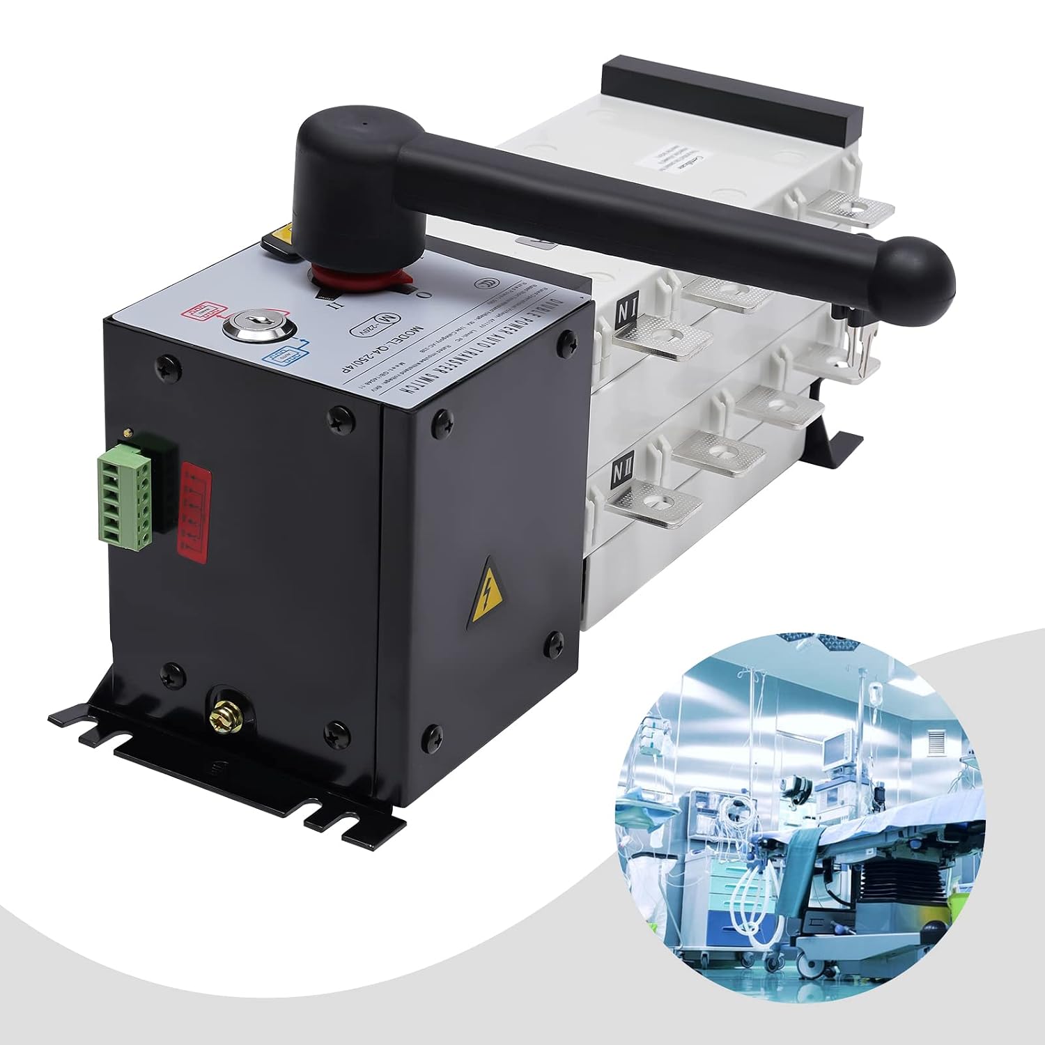 Automatic Transfer Switch, 4-Poles AC 110V 220V Dual Power Generator Changeover Switch 4P/250A