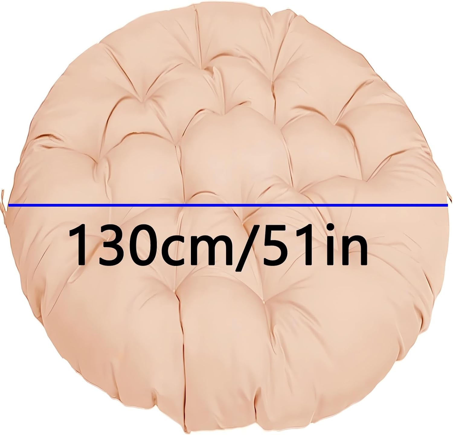 Round Papasan Chair Cushion 16-63inch (40-160cm) Thick Comfy Seat Pillow for Indoor/Outdoor Hanging Egg/Swing/Rocking Chairs & Wicker Furniture(Black,130x130cm)