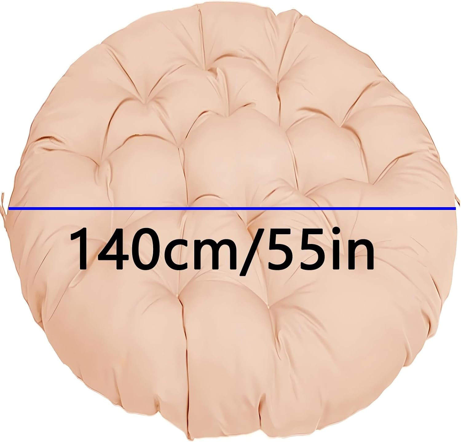 Round Papasan Chair Cushion 16-63inch (40-160cm) Thick Comfy Seat Pillow for Indoor/Outdoor Hanging Egg/Swing/Rocking Chairs & Wicker Furniture(Black,140x140cm)