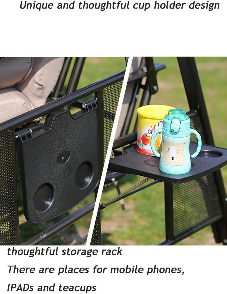 Outdoor Garden Hanging Double Rocking Chair Swing for Balcony Backyard Porch Hammock ()