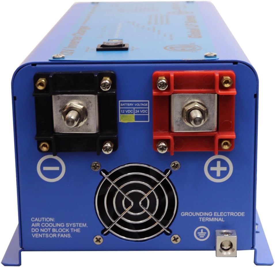 AIMS Power 600 Watt 12 VDC Pure Sine Inverter Charger 120 VAC Output 20A Charger 7A Transfer Switch ETL Cert to UL458 Standards PICOGLF6W12V120VETL