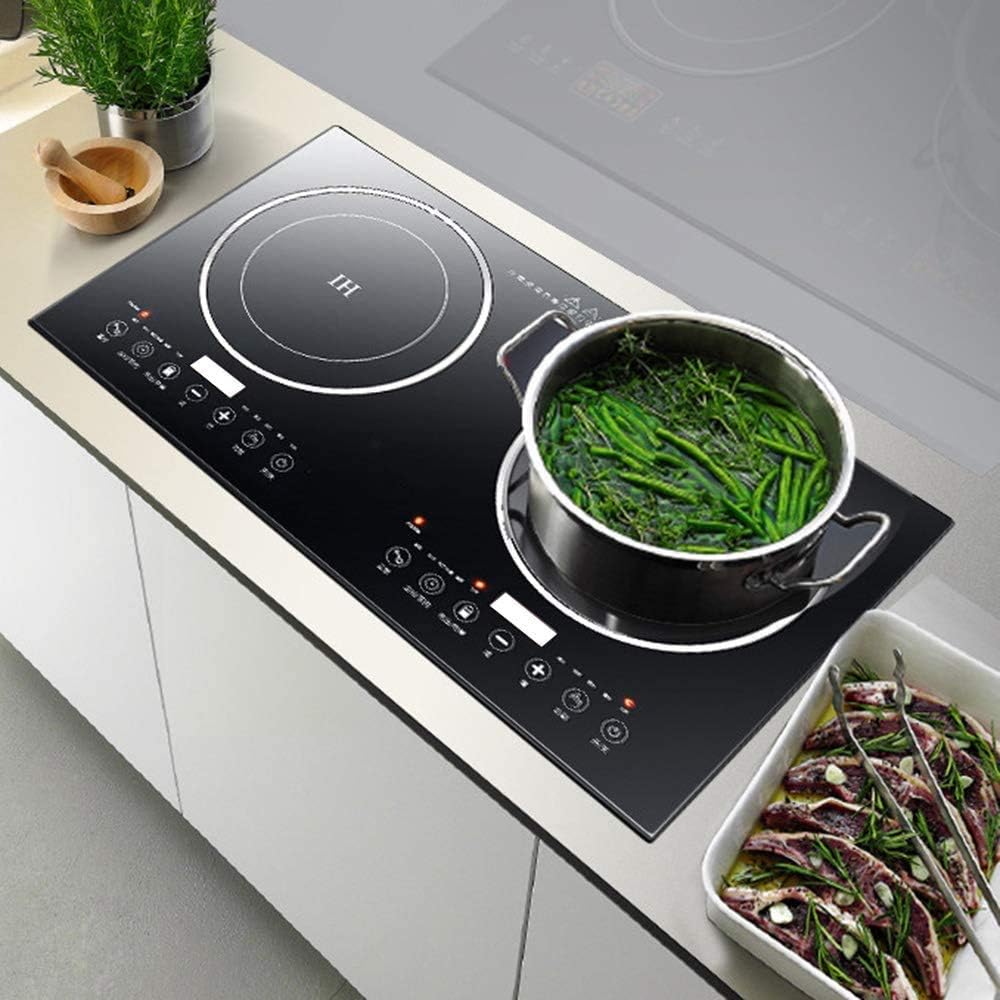 Portable Electric Induction Cooker 2200W 8 Levels Electric Dual Induction Cooker Cooktop Countertop Double Burner