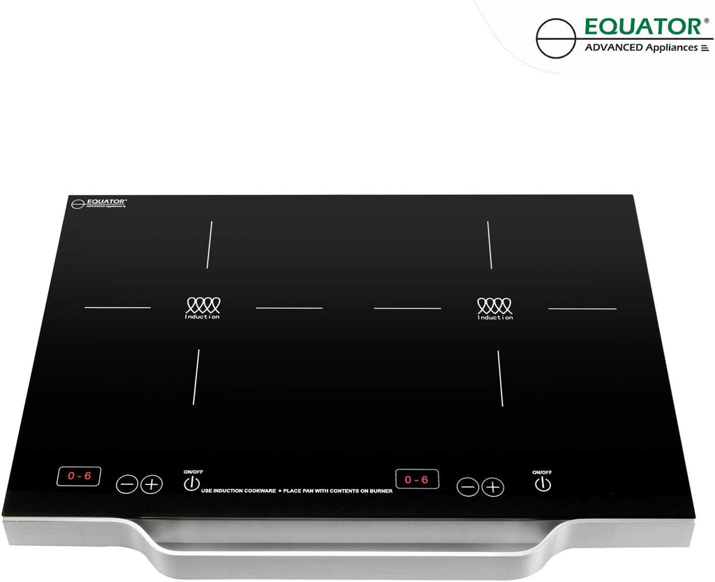 Equator 21' Portable 2-Burner Induction Cooktop LIGHT with ALUMINUM HANDLE 110V