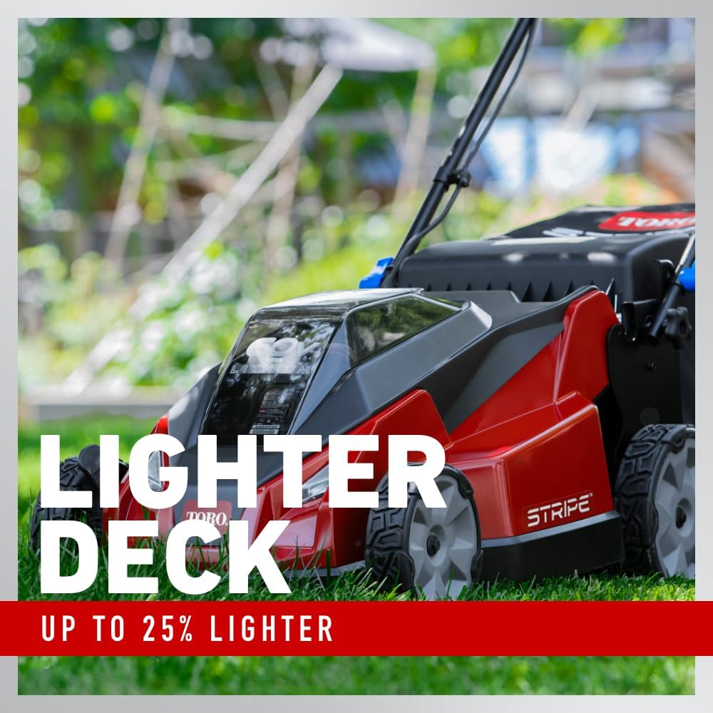 Toro 60V MAX* 21 in. Stripe® Dual Blades, Self-Propel Lawn Mower - Battery/Charger Not Included