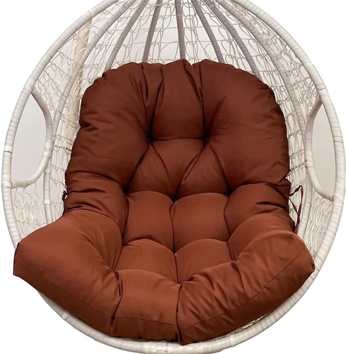 Waterproof Replacement for Egg Chair Cushion in Dark Coffee, Super Soft Rocking Egg Chair Cushion, Thickened Hanging Basket Chair Cushion for Indoor and Outdoor Use