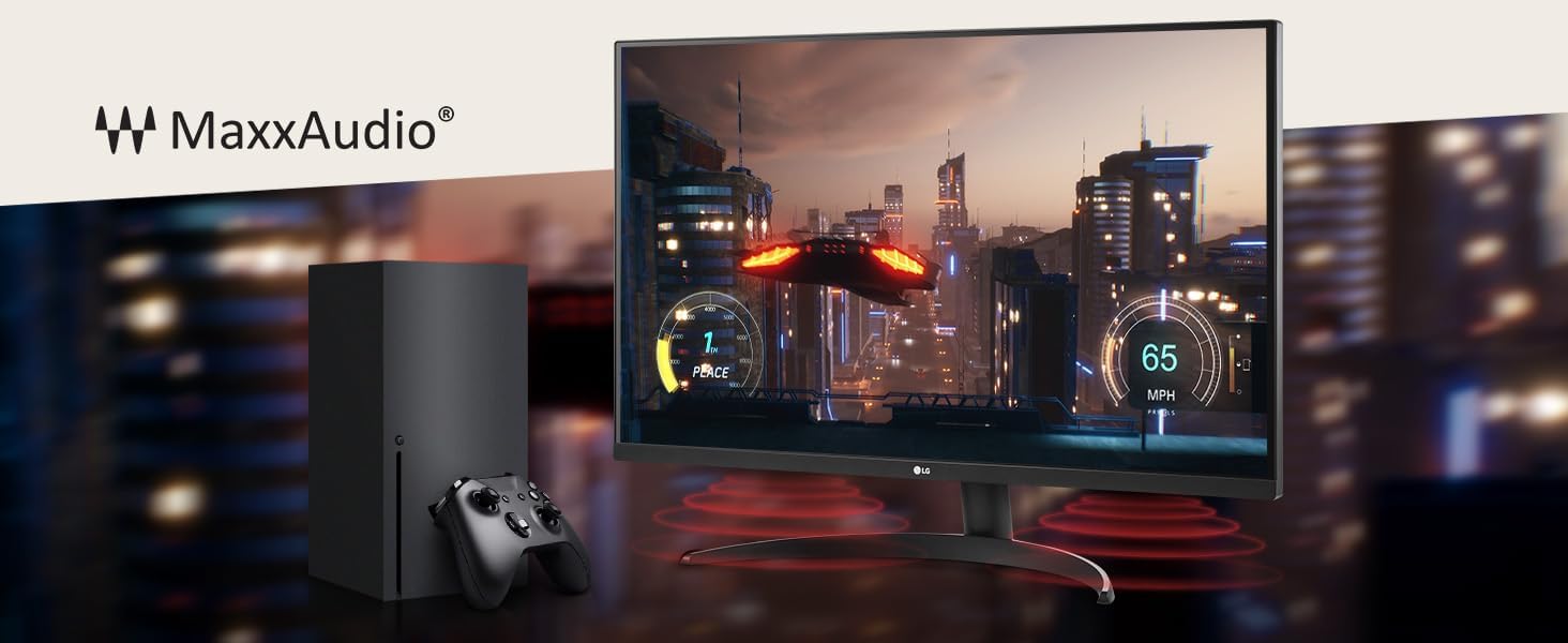 LG Ultrafine 32' 4K UHD Computer Monitor | HDR10 with 90% DCI-P3 Color | Borderless Design | Built-in MaxxAudio Speakers | OnScreen Control | Lack Stabilizer & Dynamic Action Sync | HDMI, DisplayPort