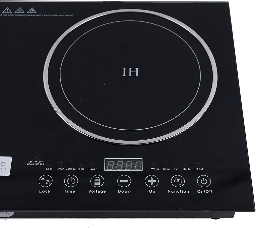 Induction Cooker and Ceramic-Cooker,110V 2600W Portable Induction Cooktop Electric Dual Induction Cooker and Ceramic-Cooker Cooktop Countertop Digital Electric Countertop Double Burners,8 Gear Firepower (1200W Induction cooker+1400W Ceramic Cooker)