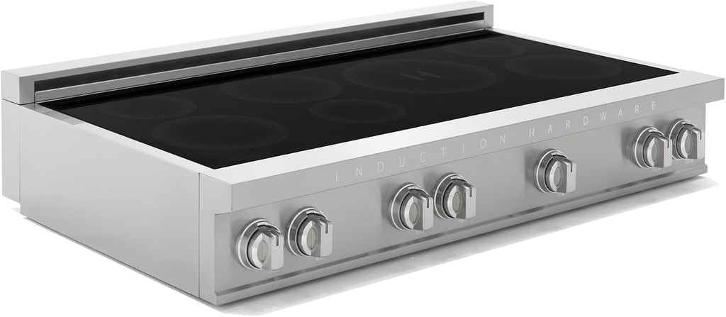 48 Inch Professional Induction Cooktop with 7 Burners, Durable Ceramic Glass, Flexible Zones, Precision Control - Stainless Steel