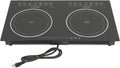 Double Induction Cooktop, 1200W Powerful 2 Burner Independent Controls Cooker 110V Horizontal Electric Stove with 8 Gear Firepower Portable Induction Cooker with Touch Sensor Child Safety Lock