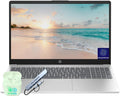 HP 15.6' Business & Student Laptop Computer, 8GB RAM 256GB SSD, Intel 10-Core i5, Windows 11 Home with Copilot AI, Fingerprint Reader, Backlit Keyboard, PLUSERA Earphones & 8-in-1 Hub Included, Silver
