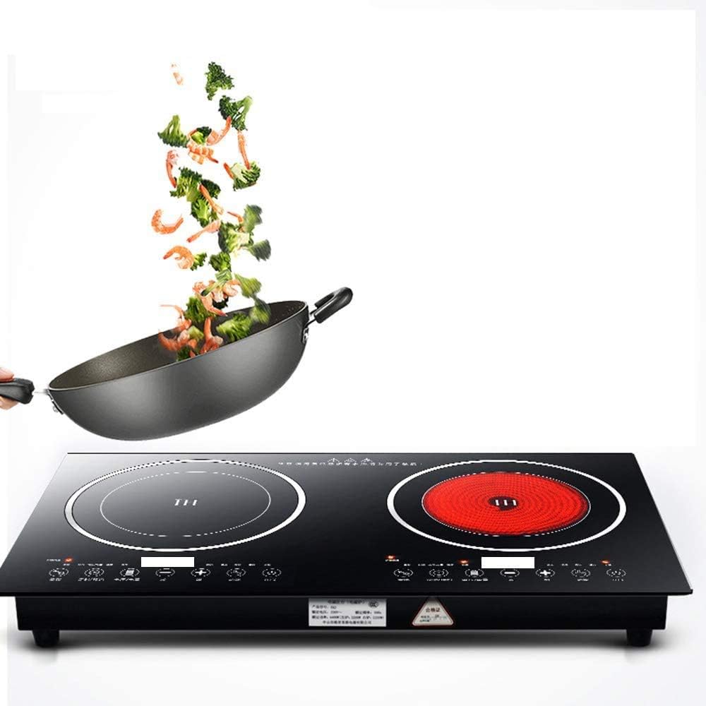 Portable Electric Induction Cooker 2200W 8 Levels Electric Dual Induction Cooker Cooktop Countertop Double Burner