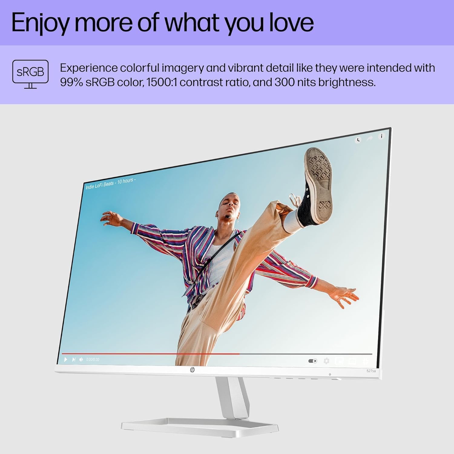 HP Series 5 527sa Monitor w/Speakers 94F48AA#ABA Bundle with Docztorm Dock, 27' Full HD IPS (1920x1080) Display, 2X HDMI, Flicker-Free, Ideal for Home & Business, White/Silver (2025 Latest Model)