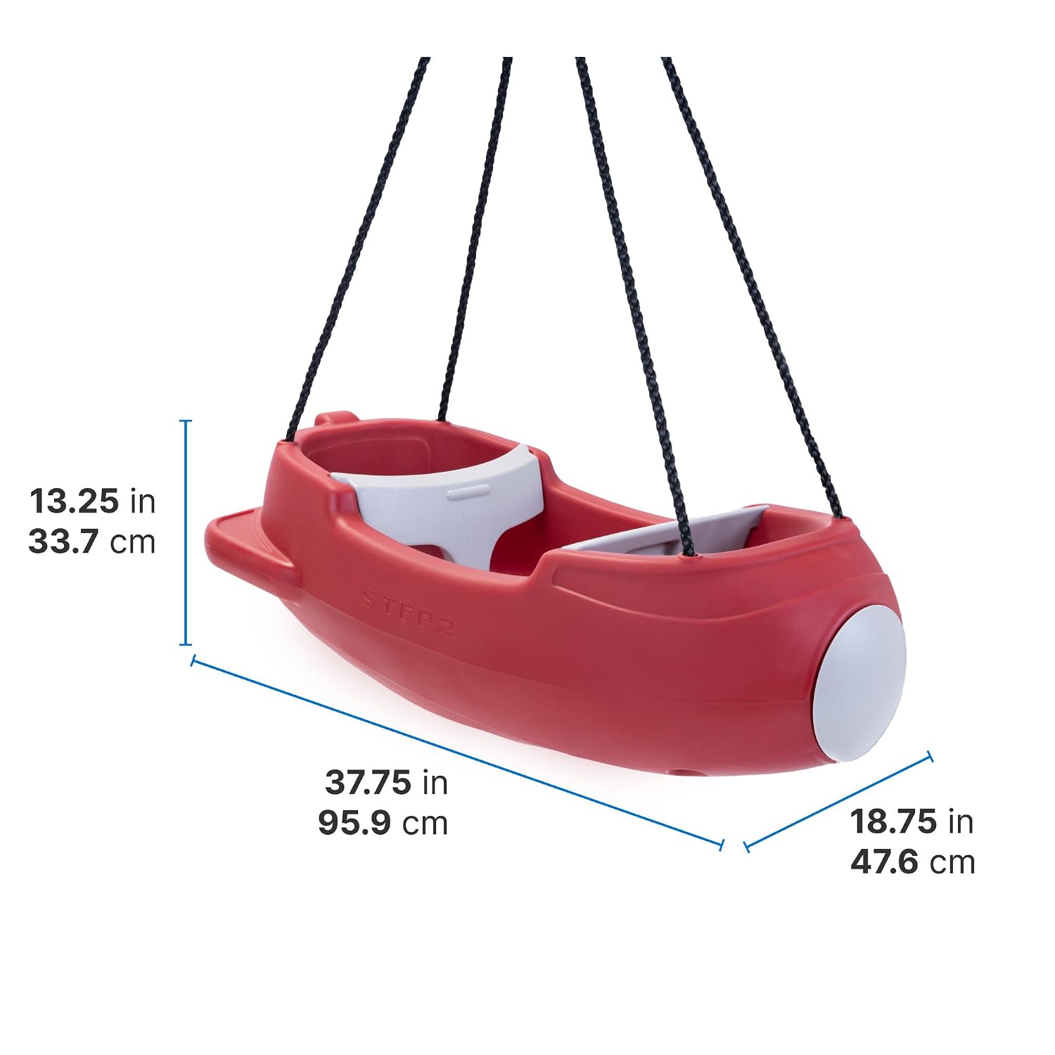 Step2 Rocket Swing for Two, Baby Outdoor Swing, Outside Weather-Resistant Rope, Attach to Playset, for Toddlers 9 Months - 3 Years Old