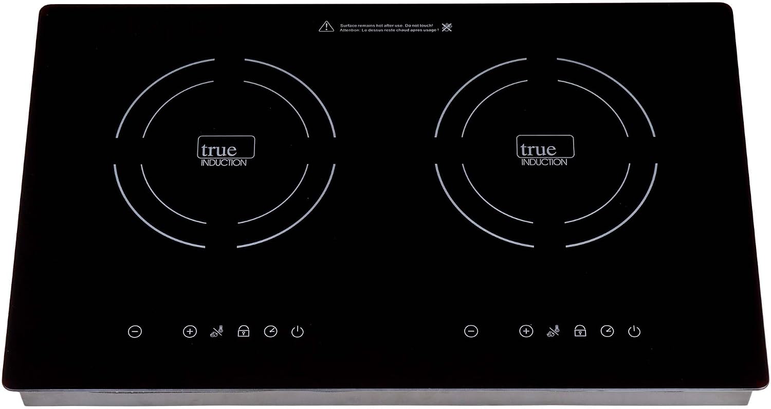 TI-2B 23 inch Built-In Dual Burner Induction Glass-Ceramic Cooktop, 1750W, UL858 Certified