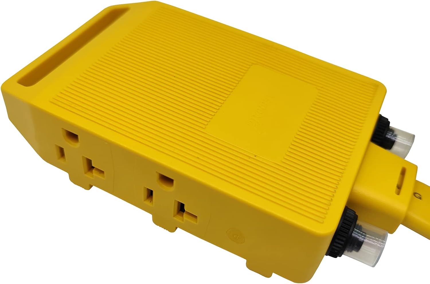 Parkworld Generator Distribution 4-Prong 30 AMP NEMA L14-30P to 5-20R Four-outlets (T-Blade 5-15R) Flat Extension Cord with 2 of 20amp Circuit Breaker (50FT)