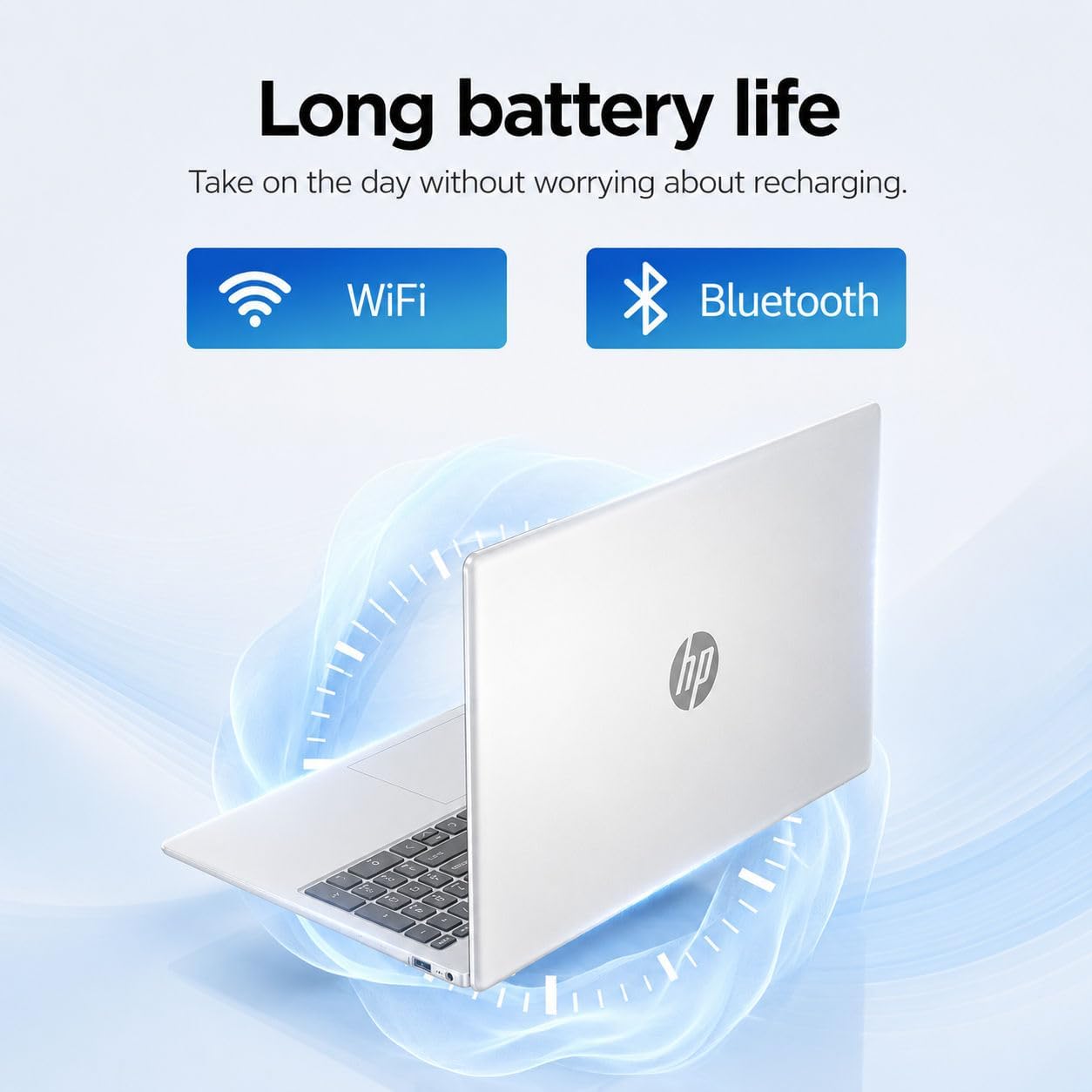 HP 2026 15.6' FHD Business & Academic Laptop • Intel Core 7 150U (10 cores, 5.4 GHz) • 8GB RAM • 256GB SSD • Copilot Key • Webcam • HDMI • Wi-Fi 6 • Windows 11 Home • Natural Silver • WOWPC USB
