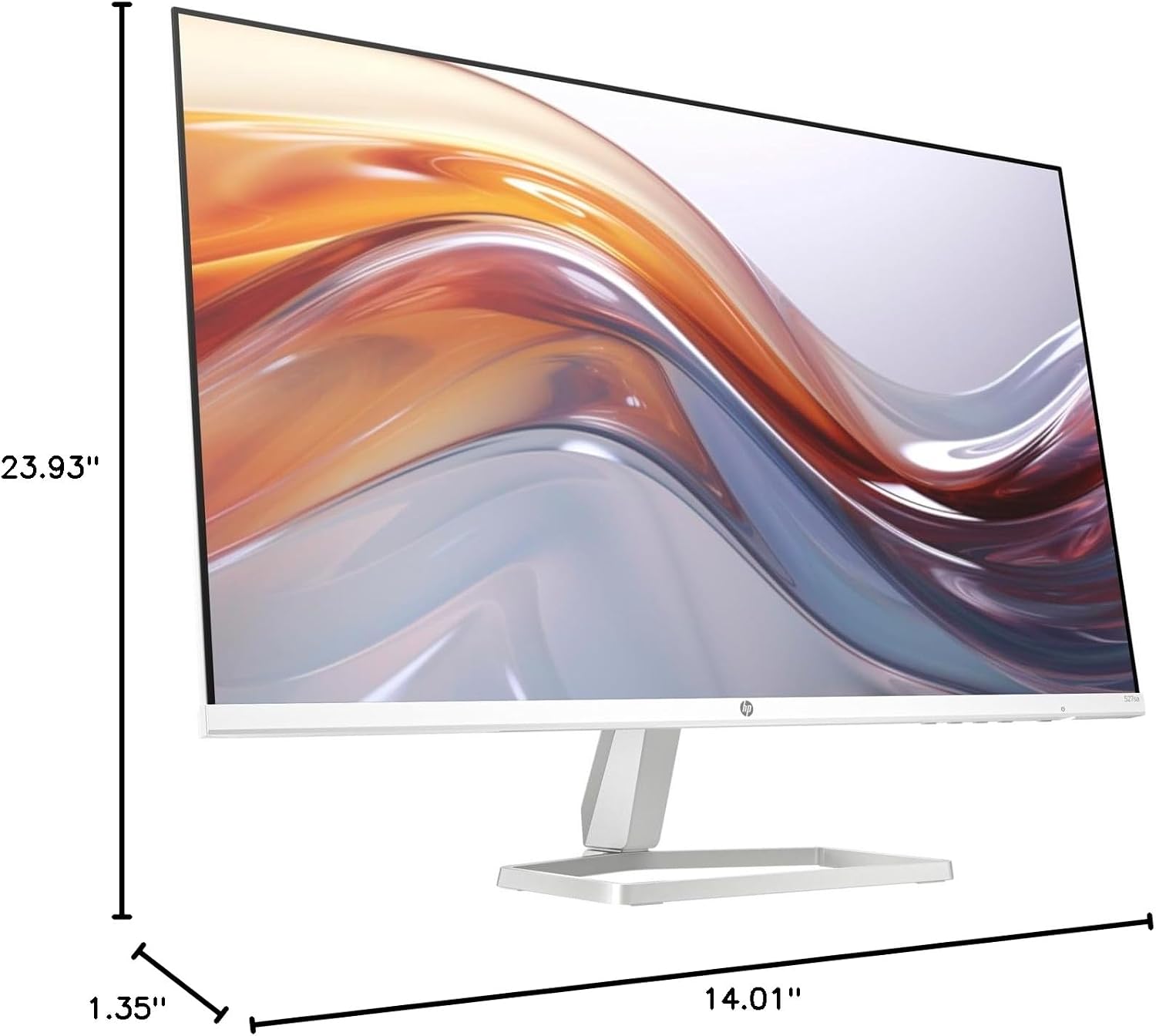 HP Series 5 527sa Monitor with Speakers 94F48AA#ABA Bundle with Docztorm Dock, 27' FHD IPS (1920x1080) Display, 2X HDMI, Flicker-Free, White/Silver (2026 Latest Model) (Pallet of 36 Units)