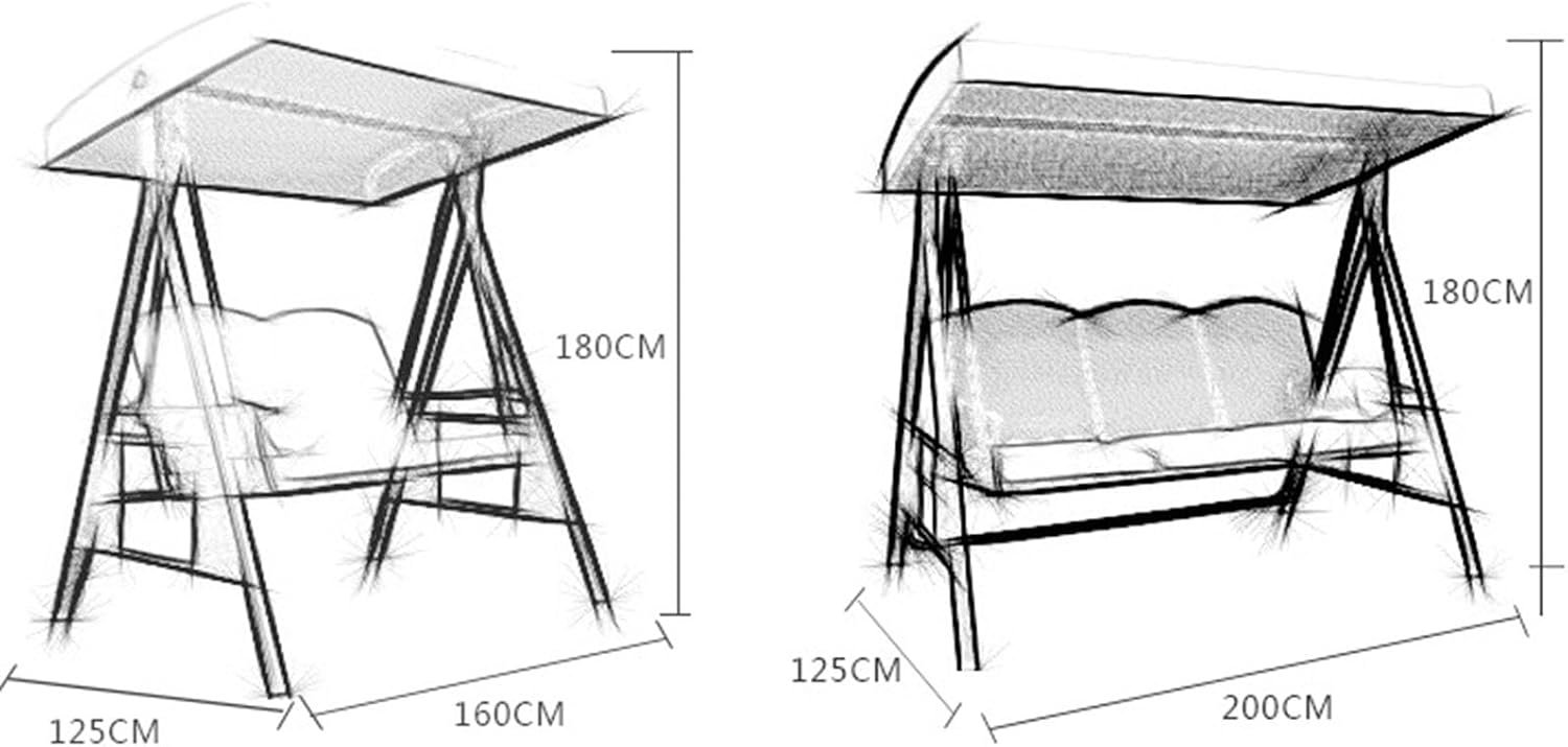 Outdoor Garden Hanging Double Rocking Chair Swing for Balcony Backyard Porch Hammock ()
