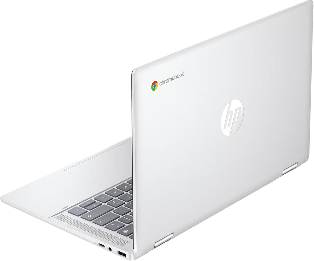 HP Convertible 2-in-1 Chromebook in Silver 14' Touch HD Intel 4-Core up to 3.40GHz 4GB Ram 128GB Storage 4K Graphics Super-Fast WiFi Chrome OS (14b - Renewed)