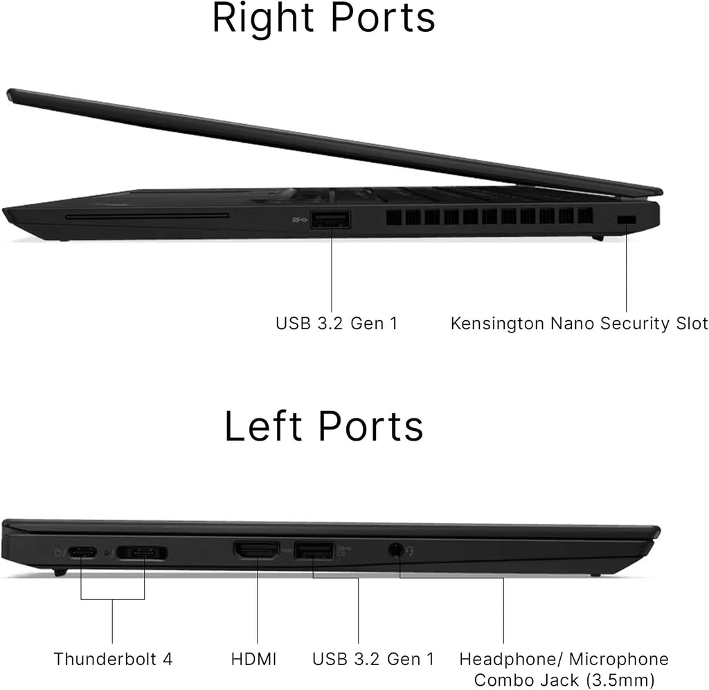 Lenovo ThinkPad T14S Gen 2, Intel Core i7-1185G7, 14 Inch Full HD Display, 16GB RAM, 256GB SSD, Thunderbolt 4, Backlit Keyboard, Windows 11 Pro (Renewed), Villi black