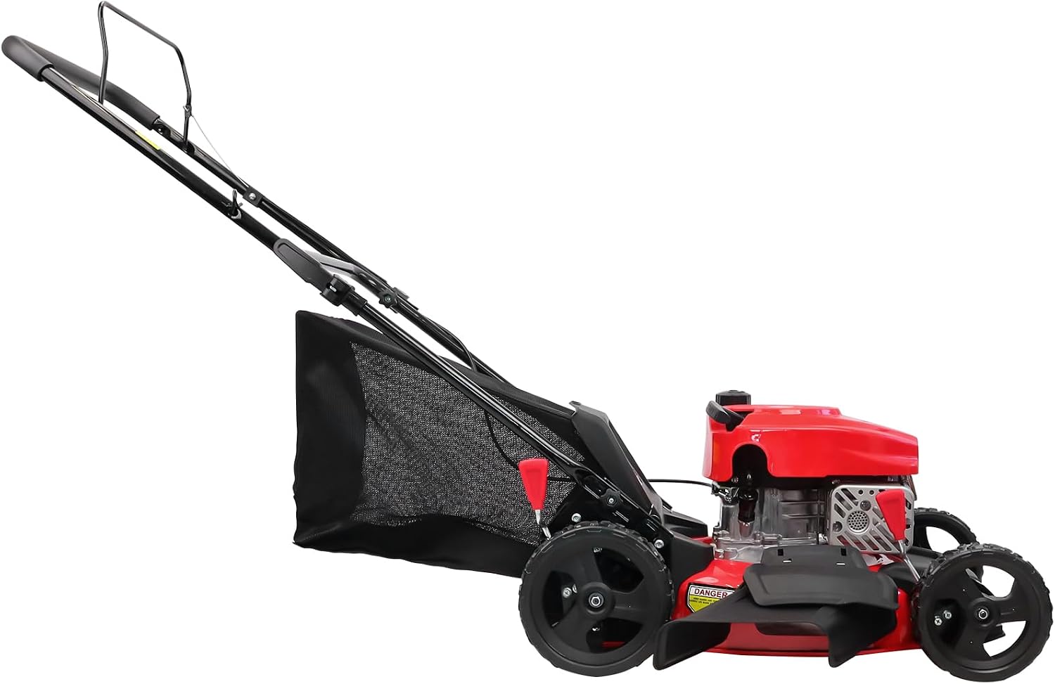 PowerSmart EasyCut 18-Inch 144cc Push Gas Lawn Mower, 3-in-1 Mulch/Bag/Side Discharge, Steel Deck, 6 Height Adjustment